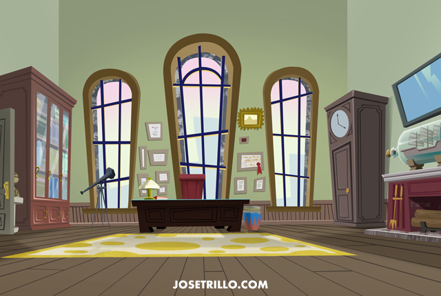 Despacho de Gerónimo Stilton para su serie de animación.