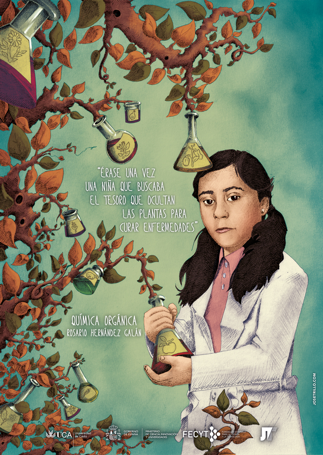 Ilustración Rosario Hernández Galán. Investigadora en Química orgánica.